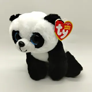 Photo of Ty Beanie Babies Baboo Panda Plush Velvety Blue Glitter Eyes 2022
