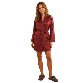 Photo of Frederick's of Hollywood Syrah Cross-over Strap Shoulder Detail Satin Robe, S