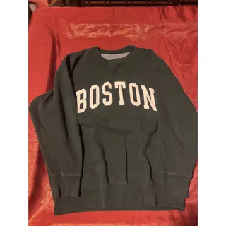 Photo of John Galt Sweatshirt Mens Boston Crewneck Fleece Lined Dark Green Lettered