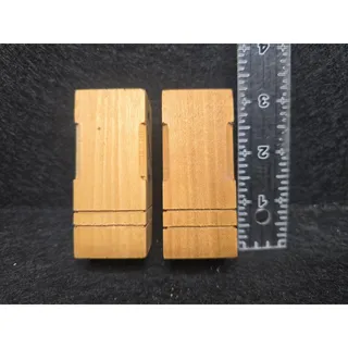 Photo of Vintage MCM Wooden Salt and Pepper Shakers Block Style Retro Kitchen Wood S P