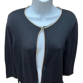 Photo of Chico's Cardigan Women's Size Medium (Chico sz 1) Black Open Front Sweater
