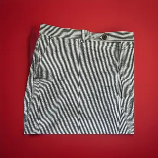 Photo of Club Room Seersucker Shorts Mens Size 44 Blue White Striped Inseam 9" Flat Front