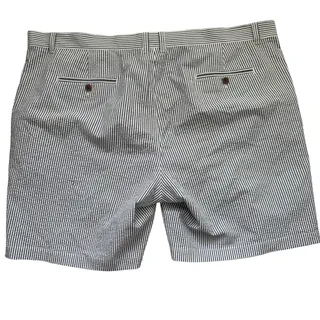 Photo of Club Room Seersucker Shorts Mens Size 44 Blue White Striped Inseam 9" Flat Front