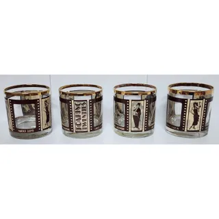 Photo of HouzeArt Roaring Twenties Filmstrip Glasses Set w/ Copper Rims Vintage