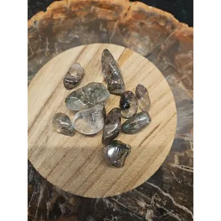 Photo of Phantom Ghost Clear Quartz Tumbled Stones — 10-Piece Set, Brazil