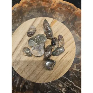 Photo of Phantom Ghost Clear Quartz Tumbled Stones — 10-Piece Set, Brazil