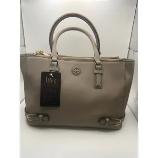 Photo of Tory Burch Saffiano Leather Satchel Bag Taupe