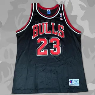 Photo of Vintage 1990s Champion Michael Jordan Chicago Bulls Jersey Size 48
