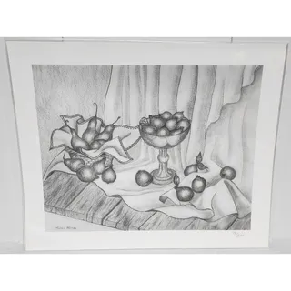 Photo of 2 Vintage Thelma Nanney Signed Numbered Prints Fruit Still Life & Window Scene