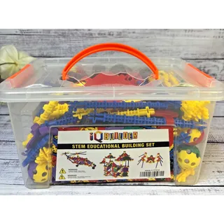 Photo of IQ Builder STEM Educational Building Set 164 Pc Interlocking Blocks Toy Bin