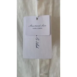 Photo of Porter & Ash Men’s Sz Medium Shirt 100% Linen White Button Down Short Sleeve
