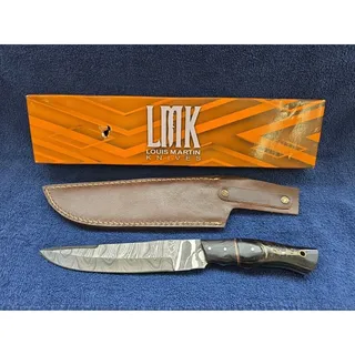 Photo of Hunting Bowie Knife 11 Inch Custom Made Forged Damascus Blade LMK Knives #9614