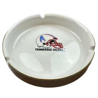 Photo of NOS Vintage Tennessee Oilers Gold Trim Ashtray Official NFL Licensed Product