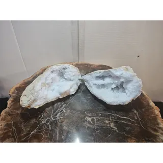 Photo of Moroccan Quartz Geode Pair — Split Open, Ready to Display