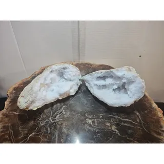 Photo of Moroccan Quartz Geode Pair — Split Open, Ready to Display