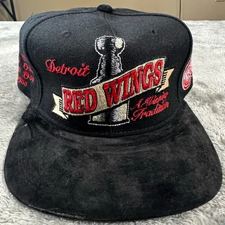 Photo of VTG STARTER Detroit Red Wings WINNING TRADITION Big Logo Suede Strapback Rare