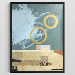 Photo of Original Mixed Media Abstract Modern Art Painting 18x24 "Foehn" Signed