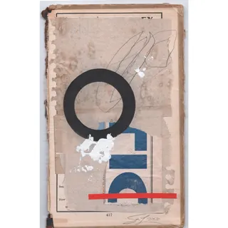 Photo of Original Mixed Media Modern Art Collage "Chesil" 4.25x7.25" Signed