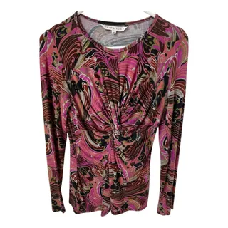 Photo of TRINA TURK SHIRT WOMENS Small Pullover Gathered Knot Long Sleeve