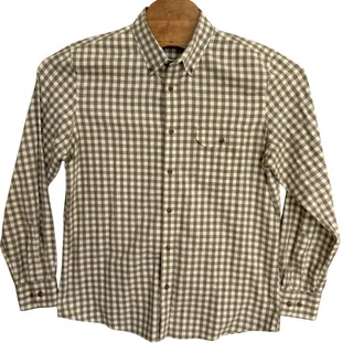 Photo of Nordstrom Shirt Men's Size Large Lightweight Flannel Gray Check Long Sleeve