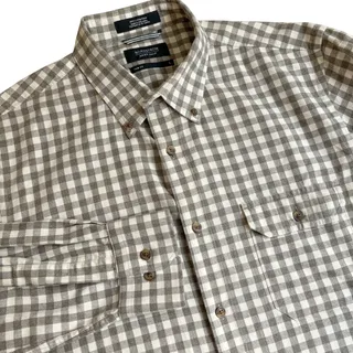 Photo of Nordstrom Shirt Men's Size Large Lightweight Flannel Gray Check Long Sleeve