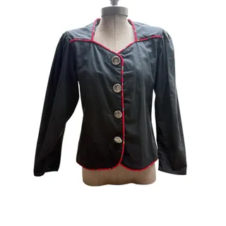 Photo of Vintage Roper Western Shirt Women's Size Small Black Red Piping Rockabilly 90's