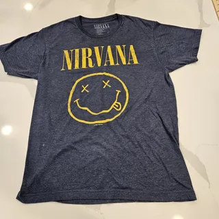 Photo of Nirvana Smiley Face T-Shirt Size L GUC
