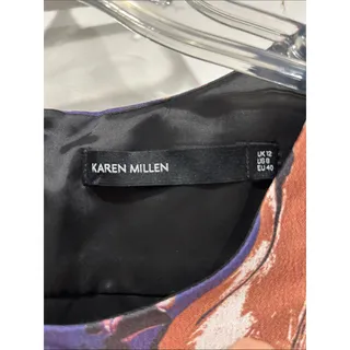 Photo of Karen Millen galaxy marble Black, Purple Brown Abstract shift Print Mini Dress 8