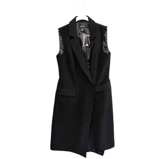 Photo of White House Black Market Wrap Tuxedo Dress NWT Women's Sz 2 Black Sleeveless