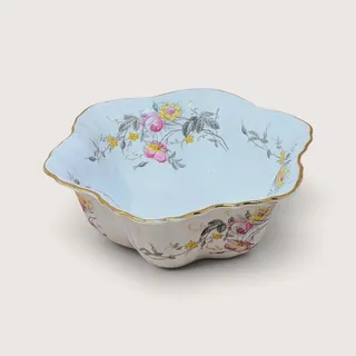 Photo of Vintage Porcelain Floral Serving Bowl German Studio