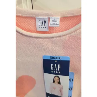 Photo of NWT 100% Cotton Gap Kids Pink Heart Sweater Size S (6/6X)