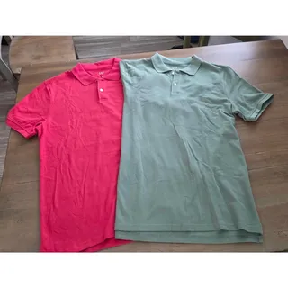 Photo of 2 GAP Polo Shirts Red Green men's Size L - NWT