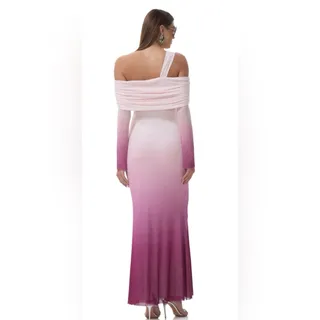 Photo of AFRM Sold @ Anthropologie Off-Shoulder Mauve Ombre Maxi Dress