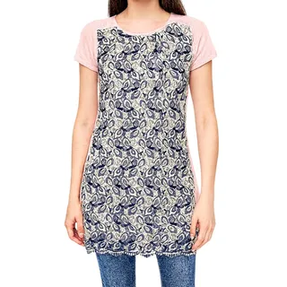 Photo of Caswell Massey Pink Crochet Lace Butterfly Mini Tee Shirt Dress size S NEW Tags