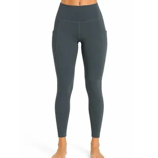 Photo of Athleta Salutation Stash High Rise Leggings Medium Gray Teal Yoga Gym Athletic