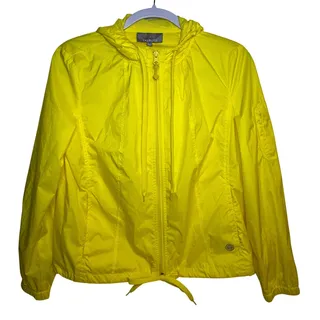 Photo of Talbots Bright Yellow Hooded Windbreaker Sz Sp
