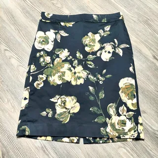 Photo of J. Crew Black Floral Print Pencil Skirt