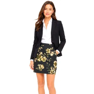 Photo of J. Crew Black Floral Print Pencil Skirt