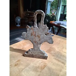 Photo of Vtg 8 inch Painted Basket Of Flowers Cast Iron Doorstop (3146)
