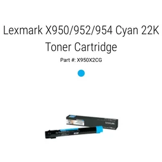 Photo of Genuine Lexmark X950/952/954 Cyan High Yield Toner Printer Cartridge X950X2CG