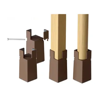 Photo of Adjustable Furniture 4 Inch Risers, 4 Pack Bed Risers w/ Screw Clamp Brown
