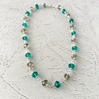Photo of Emerald and Smokey Quartz Crystal Necklace - 16 Inch
