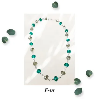 Photo of Emerald and Smokey Quartz Crystal Necklace - 16 Inch