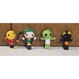Photo of Yarn String Doll Charm Keychain lot Joker Senators Alien Figures