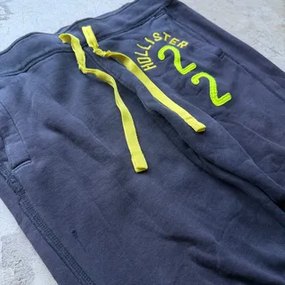 Photo of Vintage Y2K Hollister Baggy Sweatpants Navy Blue Neon S