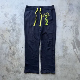 Photo of Vintage Y2K Hollister Baggy Sweatpants Navy Blue Neon S