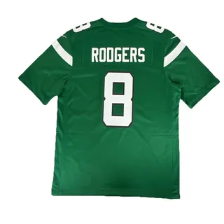 Photo of Nike Aaron Rodgers #8 New York Jets Jersey Mens Medium Green NFL/NFLPA EUC