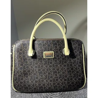 Photo of Calvin Klein Women's Tote Arizona Brown With Pale Yellow Handles