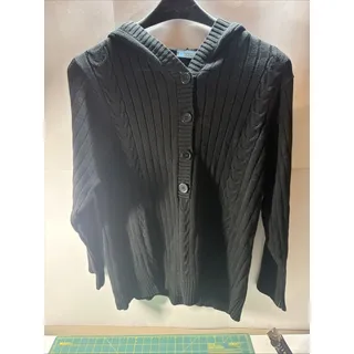 Photo of Relativity Women's Black 2XL Hooded Cable Knit Sweater 100% Cotton