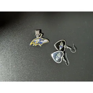 Photo of Baltimore Ravens Earrings & Pendant